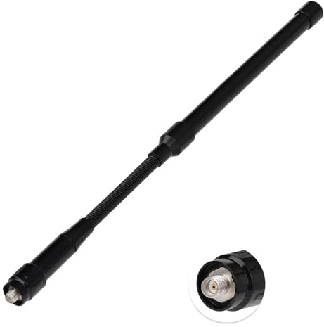 Superbat VHF UHF SMA Female HT Radio Antenna Dual Band Gooseneck Fiberglass | for Walkie Talkie, Portable Amateur Radio, Two-way Radio, Wouxun Kenwood Baofeng UV-5R UV-82 Yaesu FT-65