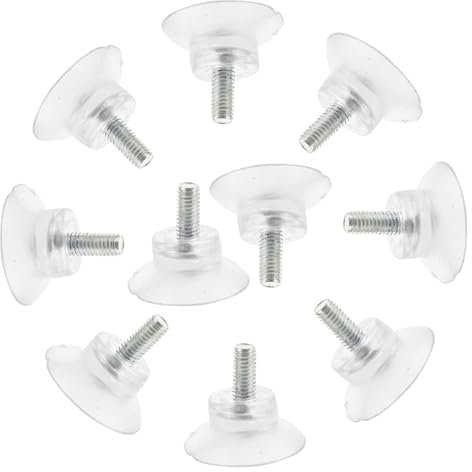 Gadpiparty Lot de 10 Ventouses Transparentes Antidérapantes 6 Mm en Plastique pour Table en Verre, Pare-Chocs De Table, Entretoise pour Verre, Usage Intérieur Et Extérieur, Protection Meubles