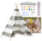 Trafagala Kids Teepee Tent Gray and White CE Certified Childrens Teepee Play Tent Indoor Outdoor Tipi Playhouse Garden Beach Wigwam