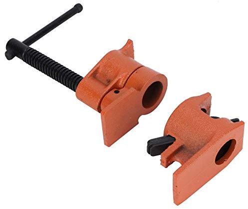 NDNCZDHC 1 / 2in Pipe Clamp Set, Heavy Duty Pipe Clamps, Cast Steel Wood Clamps Jaws Vise Fixture Set for Woodworking, Carpentry, Home Improvement