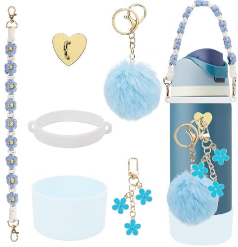 6Pcs Cup Accessories Set for Owala Water Bottle (Blue, 32oz)