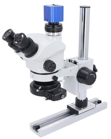 Trinokulares Stereo-Zoom-Mikroskop, Trinokulares Mikroskop-Set, Trinokulares Stereomikroskop-Set mit 1080P-Video, 24 MP-Kamera und Diaständer für Mikroelektronik, Feinmaschinen