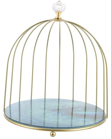 FOMIYES Space-saving Makeup Storage Stand Nail Polish Organiser Iron Rack Modern Birdcage Shape