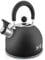Trail 2L Whistling Camping Kettle, Polished Stainless Steel, Durable Lightweight, Easy Pour Spout, Folding Heat Resistant Handle, Fast Boil Travel, Outdoor Fishing Hiking, 15cm x 18cm, 0.42kg (Black)