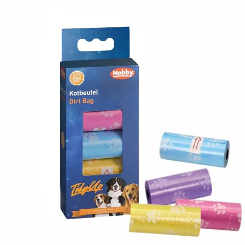 Nobby TidyUp Kotbeutel mit Pfotendruck Pastell 4 Rollen á 15 Beutel