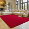 SIMPEX Teppich Wohnzimmer Rot 140x200 cm Kurzflor Teppich Waschbar, weich & rutschfest, modern einfarbiges Design für Wohnzimmer, Küche Schlafzimmer, & Kinderzimmer