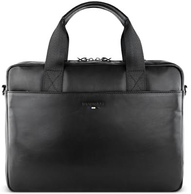 bugatti Romeo Aktentasche für Herren aus Leder, Business-Tasche mit 13 Laptopfach, schwarz