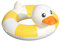 Bouée De Bain pour Enfant, Bouée Gonflable Rétro Rayée en PVC Bouées Piscine, Anneau Gonflable De Natation Anneaux De Bain en Forme De Canard pour Les Vacances À La Plage Et Les Fêtes De Piscine 27cm