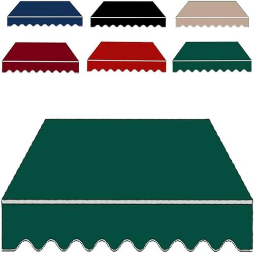 Lona de Repuesto para toldos,Lona Recambio para Toldo Jardín Patio Terraza Balcón Exterior,de Alta Densidad,320 g/m²,antirrayos UV y Impermeable,Verde,(8.2x6.5ft) 2.5x2m