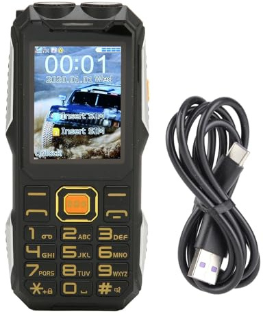 lvifloae Telefono Premium sbloccato 2G, telefono Dual SIM con tasti grandi, batteria ad alta capacità da 16800 mAh, torcia, registratore, calendario, sveglia, calcolatrice (Negro)
