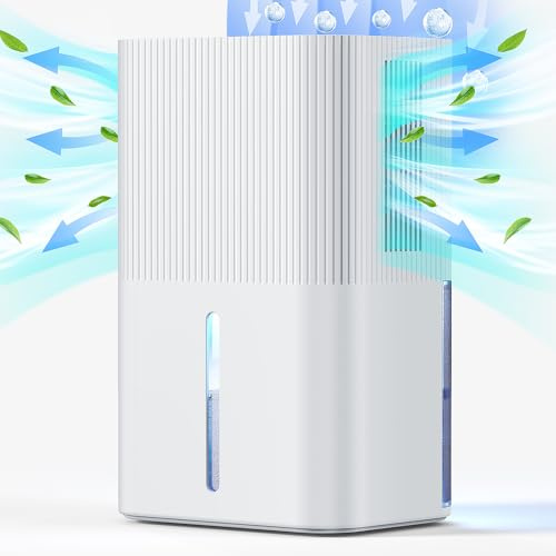 2.7L Dehumidifiers for Home Electric Dehumidifier for Bedroom Quiet & Touch Control Dehumidifier for Bathroom,10-Hour Timer,Auto Shut-Off & 7 LED Dehumidifiers for Wardrobe Closet RV(1000ML/24H)