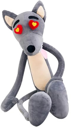 JUMPLAWN Großes Wolf Plüschtier Kuschelkissen Weich Füllung Wurfkissen Sofa Dekoration Geschenk