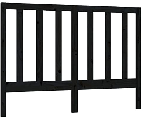 HFXHIJXQ Kopfteil Schwarz 166x100 cm aus Massivholz Kiefer Modernes Design Stabile Bett Rückwand für Boxspringbett oder Metallrahmen Schlafzimmer