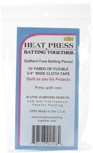 Heat Press Batting Together Textilklebeband, 0,75 cm x 9,14 m, Weiß