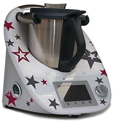 Aufkleber für den Thermomix TM5 & TM6 - Sternenwolke anthrazit bordeaux