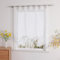 Raffrollos mit Band & Stickerei Raffgardinen Voile 1er-Pack B*H 80*140cm Weiß