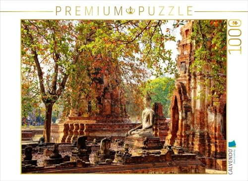 CALVENDO Puzzle Buddha Statue im Wat Mahathat | 1000 Teile Lege-Größe 64 x 48 cm Foto-Puzzle für glückliche Stunden
