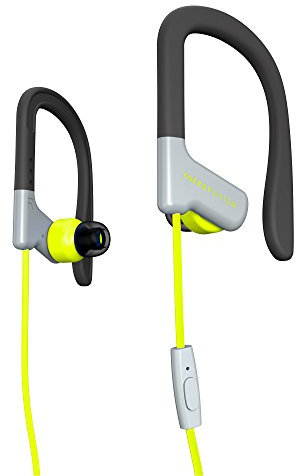 Energy Sistem Sport 1 Auriculares Deportivos (Cable de 1.2 m, Mini Jack 3.5 mm, micrófono Incorporado, Secure-fit, Sweatproof, Control Talk) Amarillo