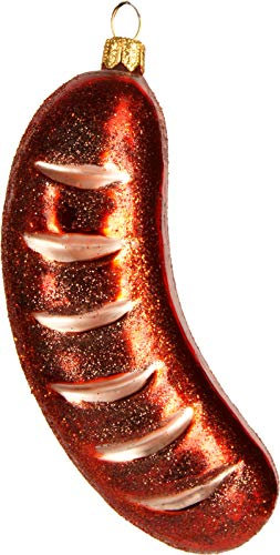 PPH 'IMP' Christbaumschmuck Wurst Bratwurst 11 cm Figuren Essen Christbaumschmuck Figuren Essen Christbaumkugeln Weihnachtskugeln Weihnachts-Baumschmuck Baumkugeln Deko Luxus