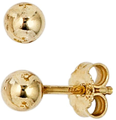 Jobo Damen-Ohrstecker Kugel aus 8 Karat 333 Gold 4 mm