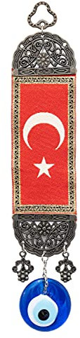 Remi Bijou Wanddeko Wandschmuck Deko aus Stoff und Metall mit Nazar Boncuk, Türkisches Auge, Halbmond, Ay Yildiz (Ay Yildiz)