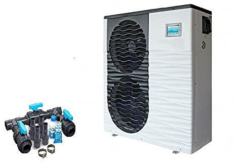 well2wellness Full-Inverter Pool Wärmepumpe Mida.Boost 24 - Poolheizung mit Einer Heizkapazität bis 24,2 kW Plus Bypass Set Basic + Abdeckung