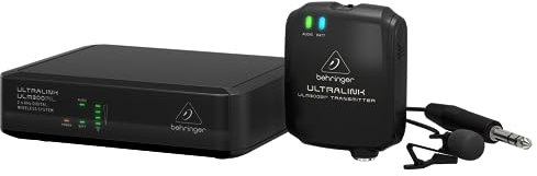 Behringer ULM300LAV Sistema inalámbrico digital de alto rendimiento de 2,4 GHz con micrófono Lavalier, transmisor de petaca y receptor