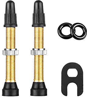 HZJD 2 Stück Fahrrad Tubeless Air Valve Vorbau, Tubeless Vorbau(40 mm), 1 Stück Ventileinsatz-Entfernerwerkzeug
