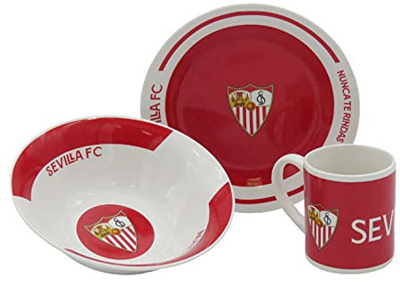 Sevilla Fútbol Club - Set de Desayuno, Producto Oficial, Color Rojo y Blanco (CyP Brands)