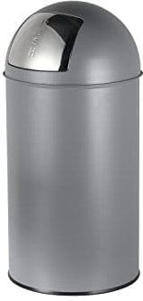 Ribelli Poubelle 50 L Poubelle hygiénique à clapet push, poubelle en acier inoxydable & seau intérieur en zinc