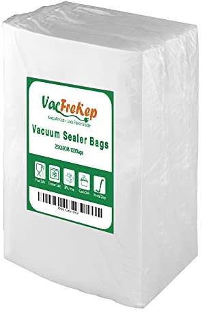 VacFreKep 100 Beutel 25x35cm Vakuumier Beutel Vakuumbeutel für Lebensmittel,BPA-Frei Sous Vide Vakuumierbeutel Beutel für Vakuumierer und Folienschweißgeräte Geeignet