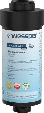 Wessper Universal Filtro de la Ducha Purificador de Agua AWF SWR ANM, 1/2 filetto (Negro)