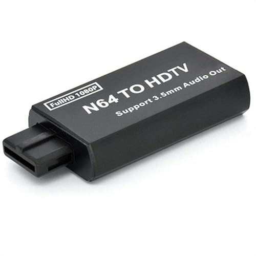 FAMKIT Câble HDMI pour console de jeu N64 vers HDMI - Adaptateur convertisseur compatible pour N64/SNES/NGC avec connecteur de sortie 1080p - Sortie audio 3,5 mm