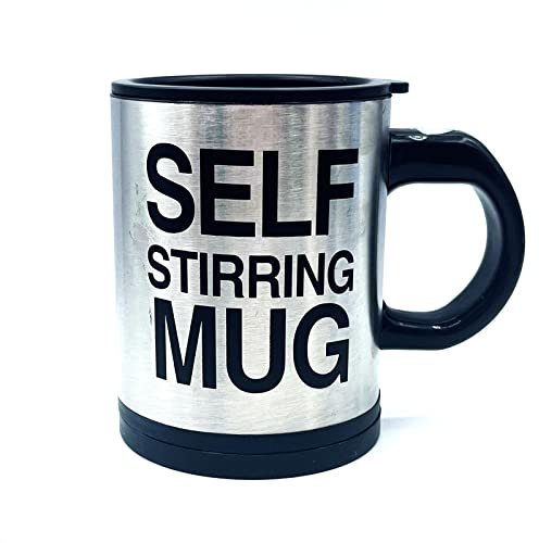 EUROXANTY Taza mezcladora automática | Taza para mezclar | Taza para agitación | Taza café | Taza autogitadora | Taza para chocolate | NEGRO