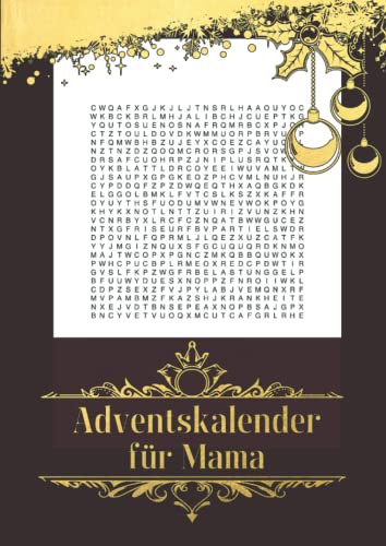 Adventskalender für Mama: Wortsuchrätsel im Edlen Design für die beste Mama der Welt | Das Rätselheft für die Vor-Weihnachtszeit