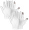 WLLHYF 2 Pairs Moisturizing Gloves, White Cotton 360° Touch Screen Gloves for Women Men Overnight Bedtime Nighttime Lotion Dry Hands Spa Cosmetic Treatment Moisturizing Bathing Accessories Gloves