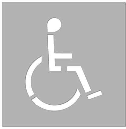Pochoir Handicapé (W0110). Pochoir de Marquage au Sol Handicapé. Pochoir Stationnement PMR Taille au Choix. PVC. - 400 x 400 mm -