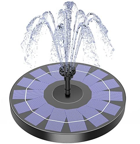 AISITIN Fuente Solar Jardin Exterior 2,5W, Bomba de Agua Solar con 6 Boquillas, Fuente Solar Flotante (φ160 mm) para Jardín Estanque, Piscina, Acuario y Exterior(1PC)