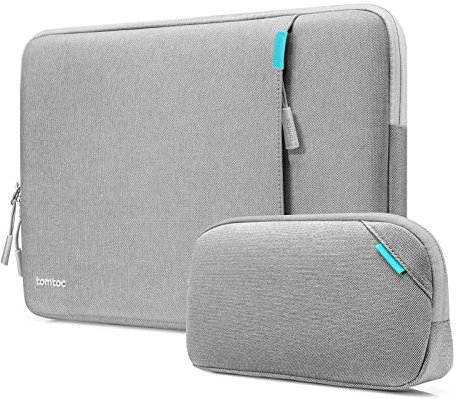 tomtoc 360° Tasche Hülle für 15-Zoll Neu MacBook Air M4/A3241 M3/A3114 M2/A2941 2025-2023, 15 Zoll Microsoft Neu Surface Laptop (Copilot+ PC)/6/5/4/3, Wasserabweisend Laptophülle mit Zubehör Tasche