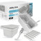 Lavabo de Cámara Fregadero Industrial Profunda Blanco 55 x 34 x 21 cm con Rejilla 36 x 30 cm Lavadero Exterior Comercial Lavamanos Jardín Garaje Lavandería Baños Fábrica