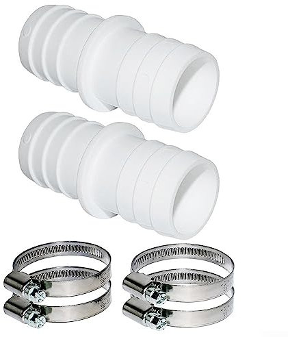 Hose Pipe Connector Set,Pool Hose Adapter Nozzle with Hose Clamps 38mm for Sand Filter Pumps, Pool Vacuum Cleaners, Submersible Pumps Accessories