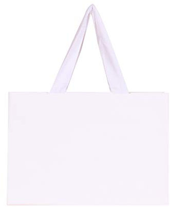 PAPERIST 16 Stk 23x16x10cm (1) Kleine, Weiße Papier Geschenktaschen mit Baumwollgriffen, dicke, robuste, langlebige, Umweltschonende Papier Tragetaschen