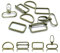 40 Karabinerhaken mit Drehgelenk Metall Schnallen Set für DIY, Nähen Handtaschen Rucksackreparatur, Inkl.je 10 Karabiner Schlüsselanhänger D-Ringe Triglide-Schnallen Rechteckringe (Bronze, 32mm)