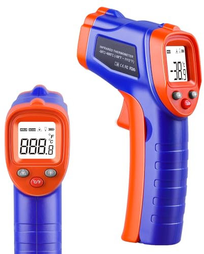 Infrared Thermometer Temperature Gun -58℉~ 1112℉, Non-Contact Laser Thermometer Gun with Backlight LCD Display, Heat Thermometer Gun for Cooking, BBQ, Pizza Oven, Griddle HVAC Tools (Not for Human)