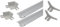 Service Solutions Kit 5 metri profilo pvc raccordo igienico bianco con alette in silicone mt. 5.00 (2 stecche da 2,50 mt + 2 angoli interni + 2 tappi di chiusura) per vasca o doccia o cucina