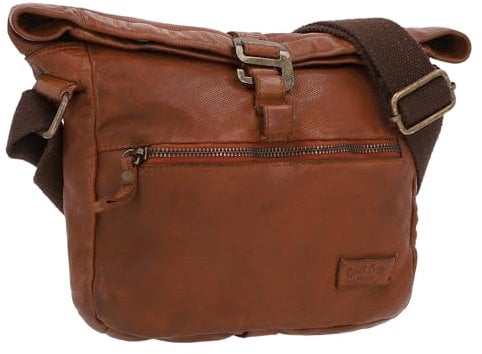 Gusti Leder Umhängetasche - Auna Handtasche Leder Damen in Braun, Schultertasche Vintage aus Rindsleder mit Doppelverschluss & verstellbarem Gurt