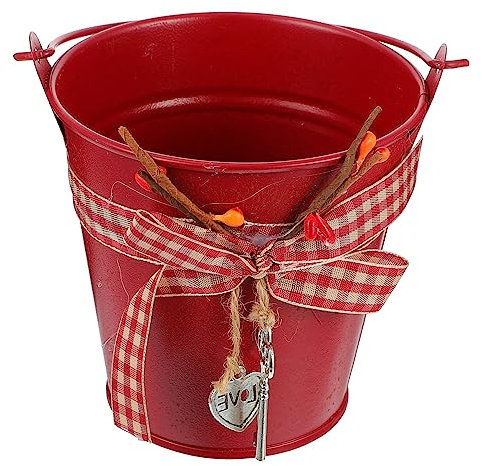 INOOMP 1Stk Blumentopf Krug, Vase, Krug aus Metall ovaler Pflanzer Country Style khimar Hijab Wohnkultur eleganter Blumenhalter modischer Eiseneimer Haushalt Blumenstand Vorratsbehälter