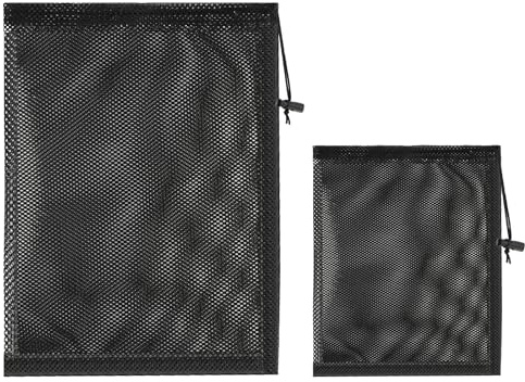 Mellbree Pump Filter Bag, 2Pack 12x 16 17.7x 17.7 Upgraded Pond Pump Barrier Bag with Drawstring Pump Mesh Bag for Outdoor Pond Filters Black Media Bags Windmill Water Pump Parts