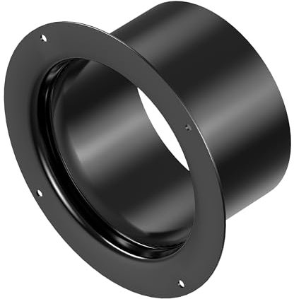 HG Power 125mm Kanalverbinder Flansch Kunststoff Wandflansch Verbinder Gerader Rohrflansch für Lüftungssysteme Kanalanschlüsse, Schwarz