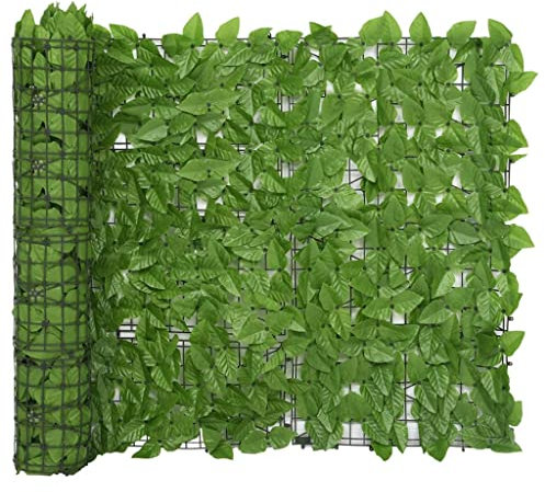 UTSRABFA Sonnensegel LED-Ampelschirm Sonnenschirm Strand Sonnenschirm Balkon-Sichtschutz mit Grünen Blättern 400x100 cm Geeignet für Gärten, Höfe, Bauernhäuser, Terrassen